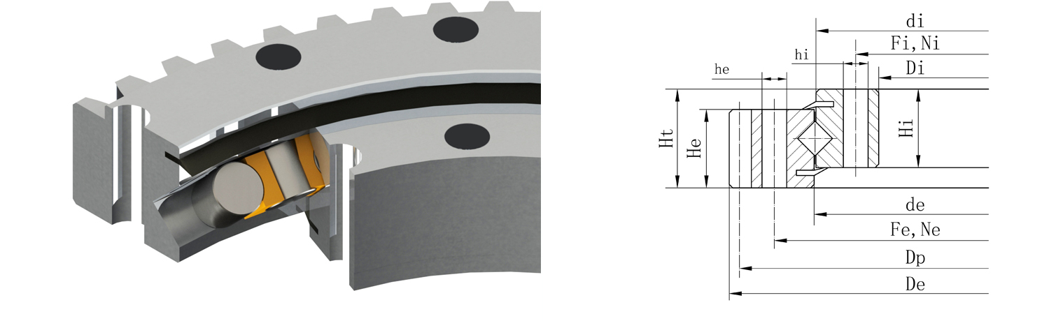 外齒式交叉滾子轉(zhuǎn)盤軸承 外齒式交叉滾子轉(zhuǎn)盤軸承
